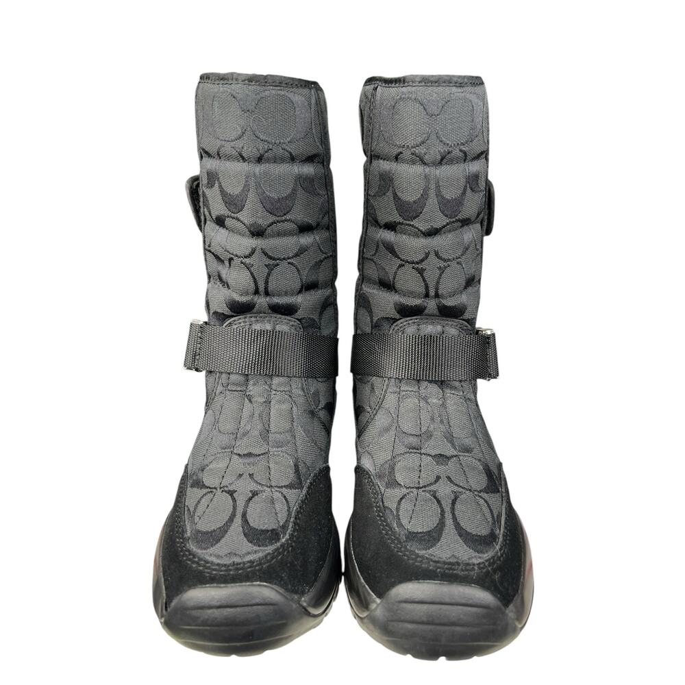 Coach Women’s Sharron Black Monogram Vibram Winter Boot Size US 6.5 - Picture 7 of 12